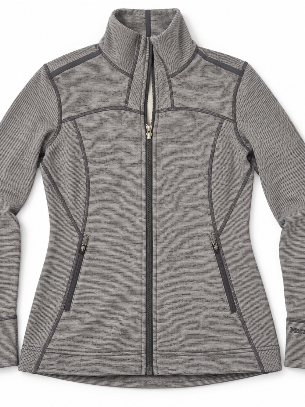 Marmot Women’s Medium Gray Micro-Stripe Full-Zip Performance Jacket
